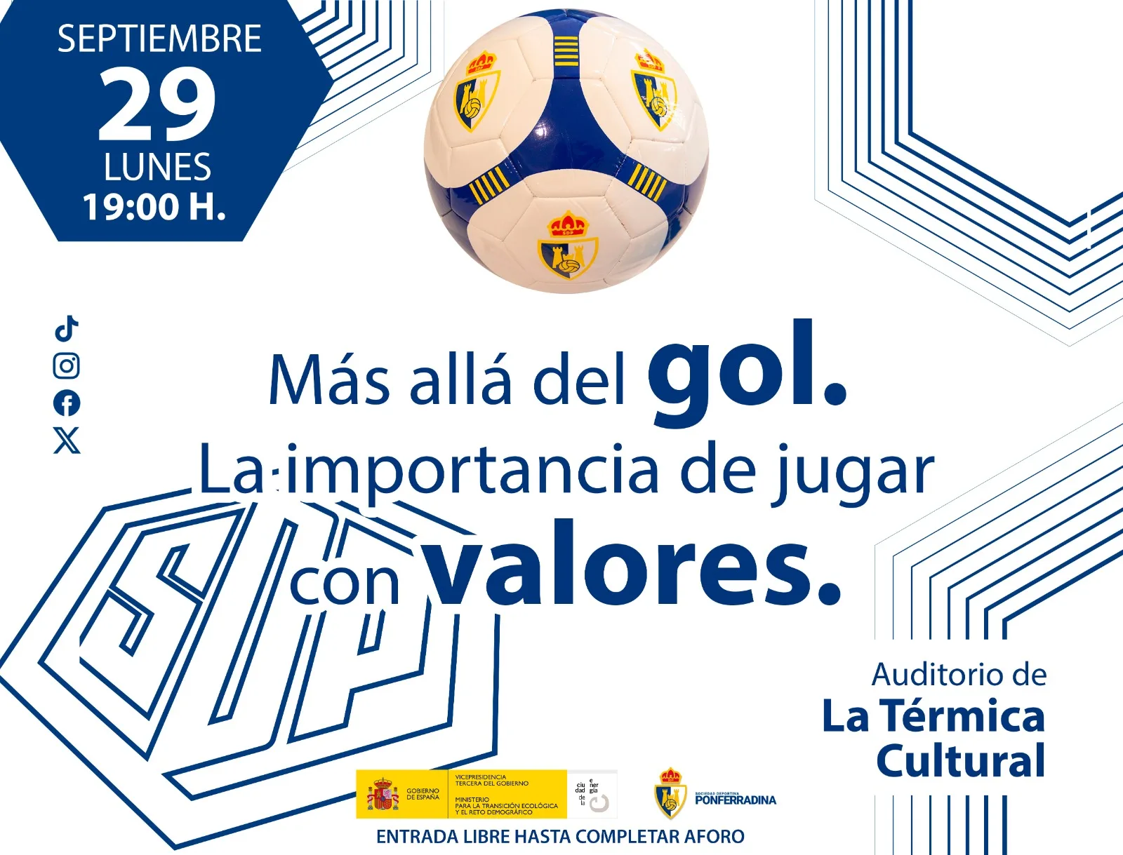 'Más allá del gol. La importancia de jugar con valores': Charla organizada por la SD Ponferradina y CIUDEN