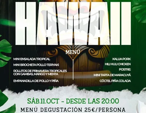 Sábado, 11 de octubre | Planazo: cena hawaiana y fiesta en el Museo Jungle