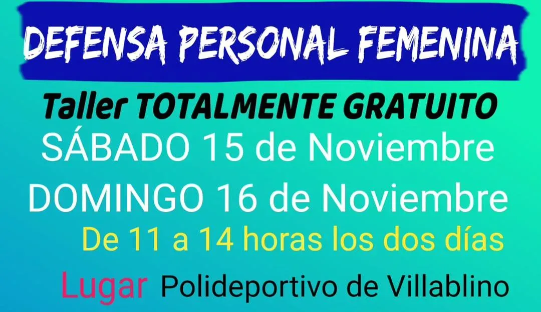 Villablino acogerá un taller gratuito de defensa personal femenina los días 15 y 16 de noviembre