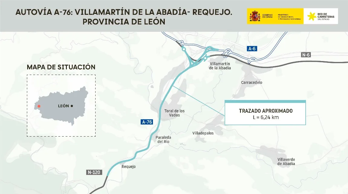 El Gobierno aprueba el primer tramo de la A-76 entre Villamartín de la Abadía y Requejo con una inversión de 133,5 millones