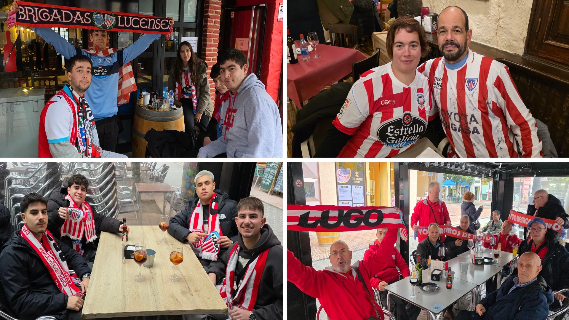 Los aficionados del Lugo ya se dejan notar en Ponferrada antes del partido con la Deportiva