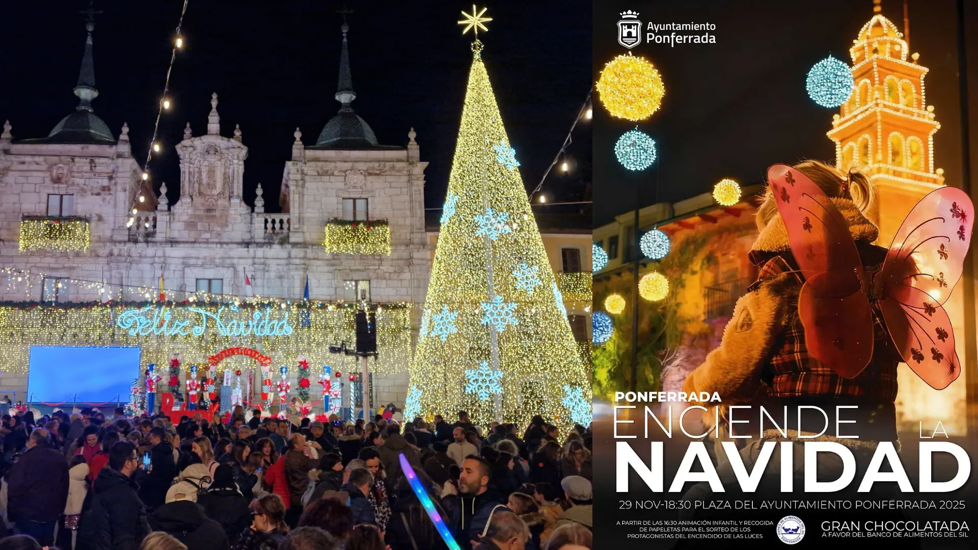 Ponferrada enciende las luces de Navidad este sábado a las 18:30 horas en la plaza del Ayuntamiento