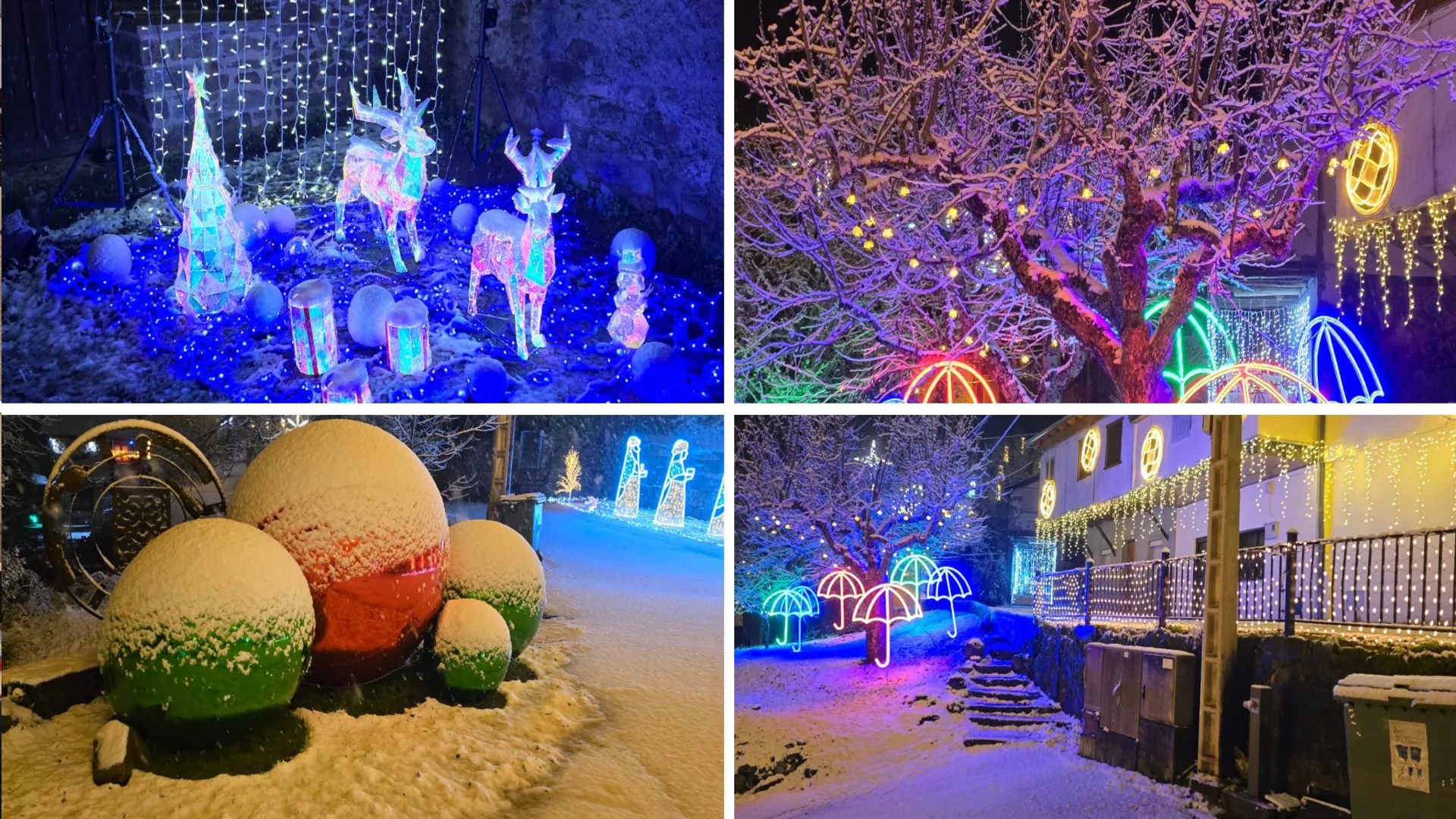FOTO Y VÍDEO | Librán vive su primera nevada tras el encendido navideño y regala una estampa de postal