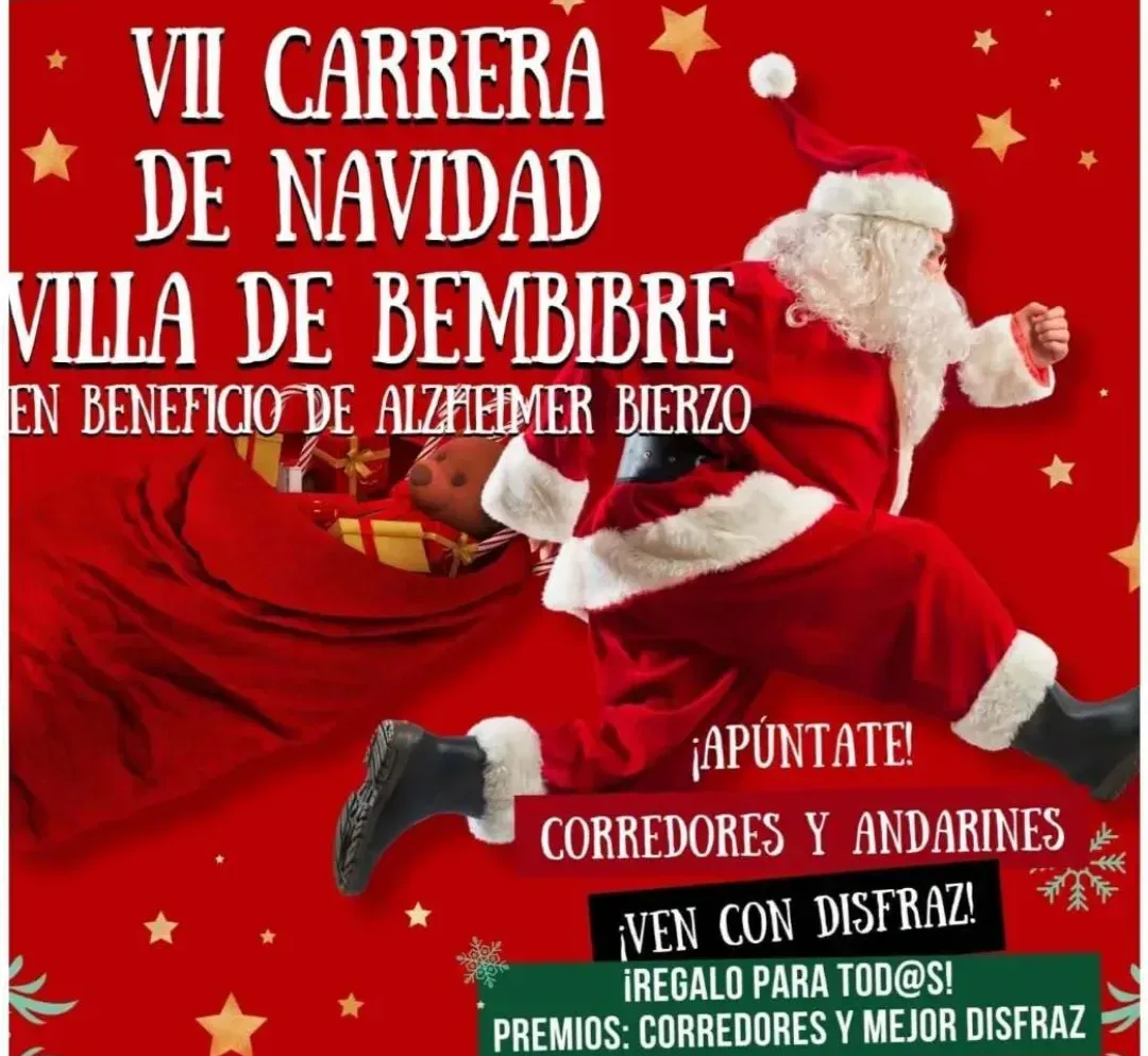 Bembibre celebrará el 28 de diciembre la VII Carrera de Navidad en beneficio de Alzheimer Bierzo