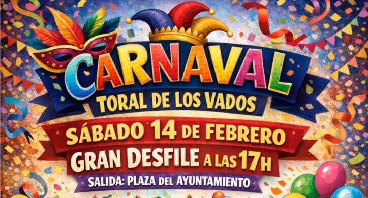 Cartel del Carnaval 2026 en Toral de los Vados con actividades y premios