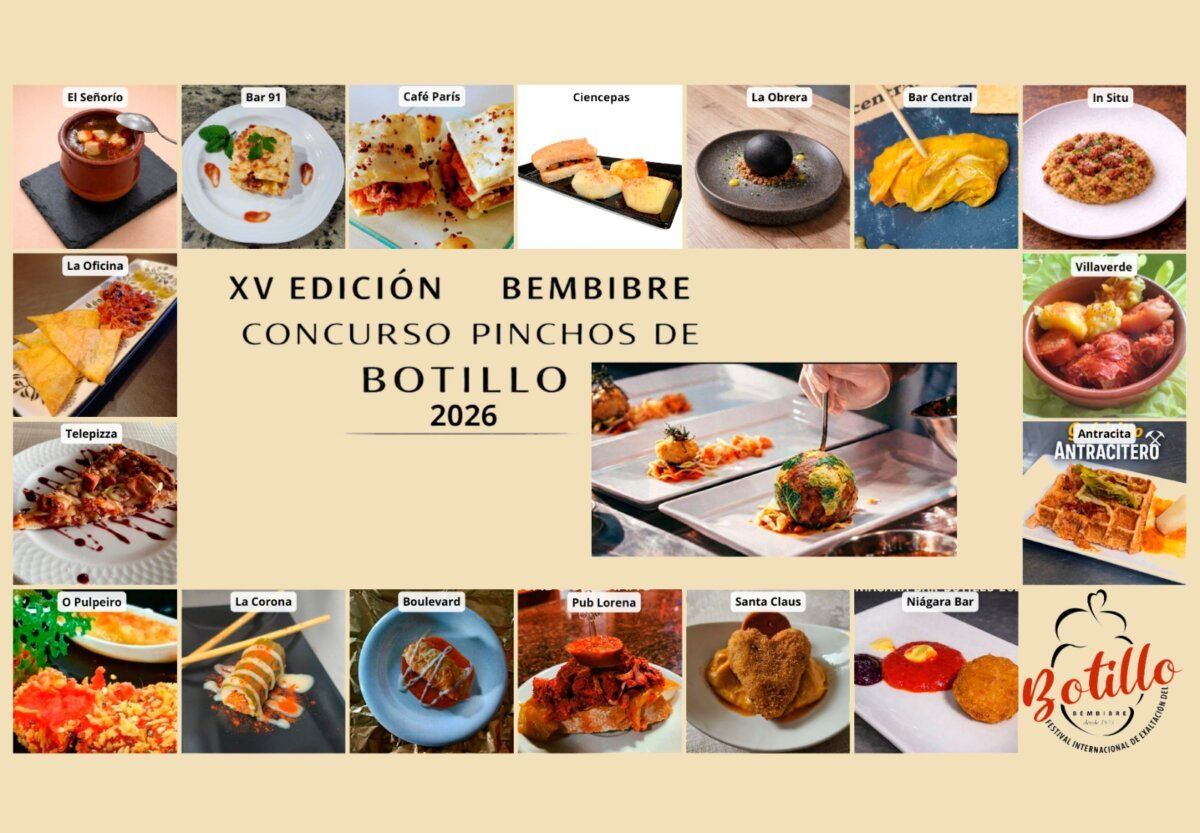 Collage de platos de pinchos del Botillo en Bembibre