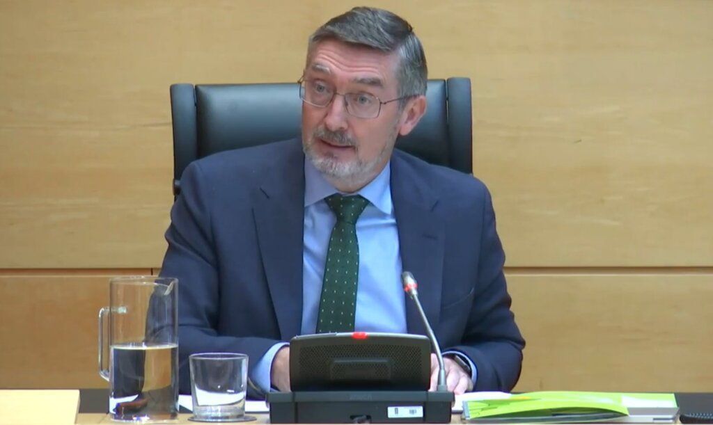 José Ángel Arranz durante su comparecencia en las Cortes autonómicas