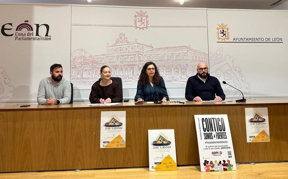 Presentación del concurso La Mejor Tapa de León con participantes y organizadores.