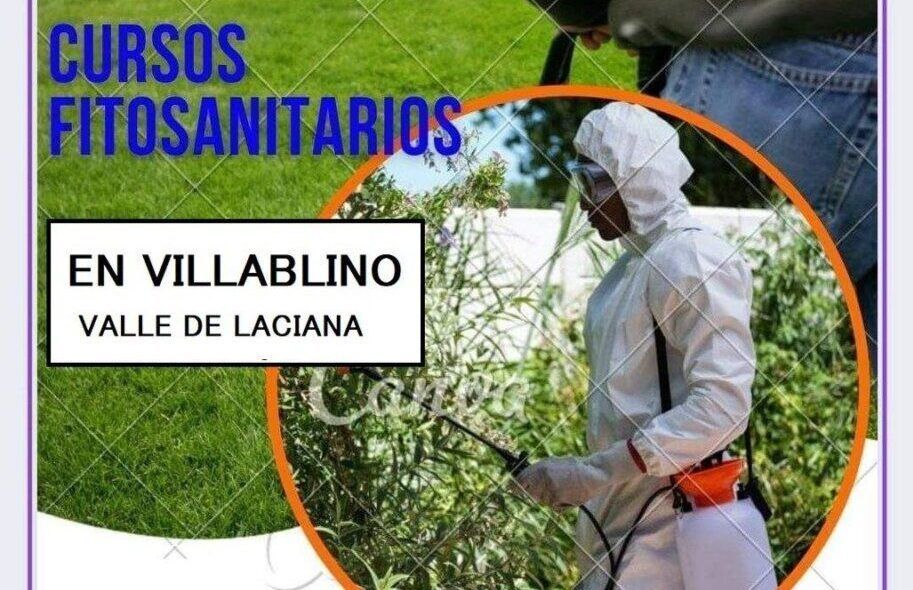 Cartel del curso de fitosanitarios en Villablino con información relevante