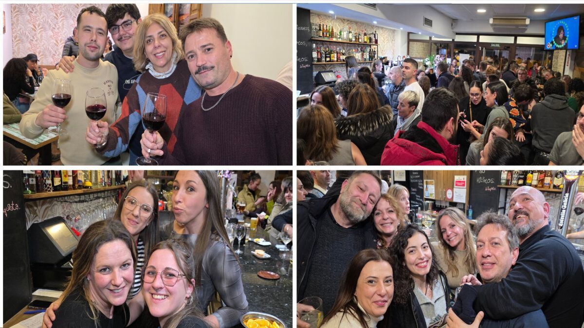 Inauguración del bar La Inquieta con asistentes disfrutando y brindando