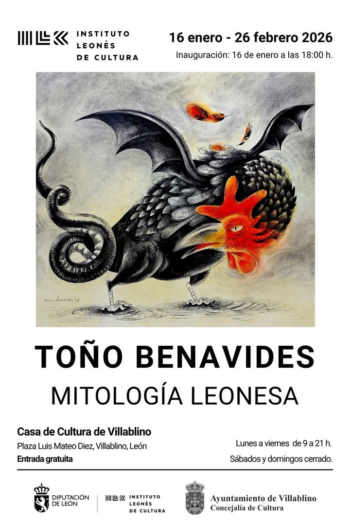 Cartel de la exposición de mitología leonesa en Villablino