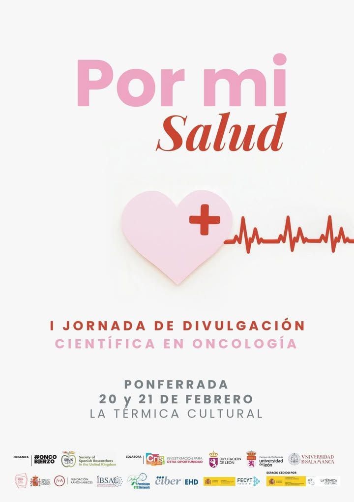 Cartel de las jornadas de divulgación científica en oncología en Ponferrada