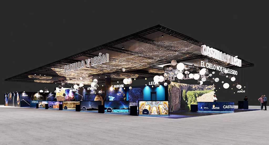 Stand de Castilla y León en FITUR 2026 con temática de astroturismo