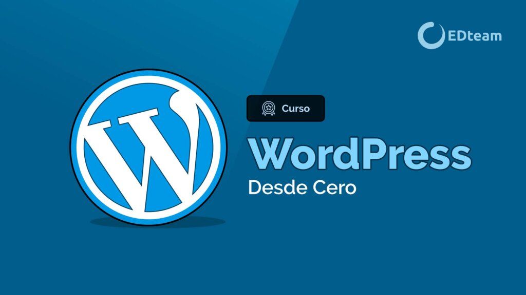 Logo de WordPress con texto de curso desde cero