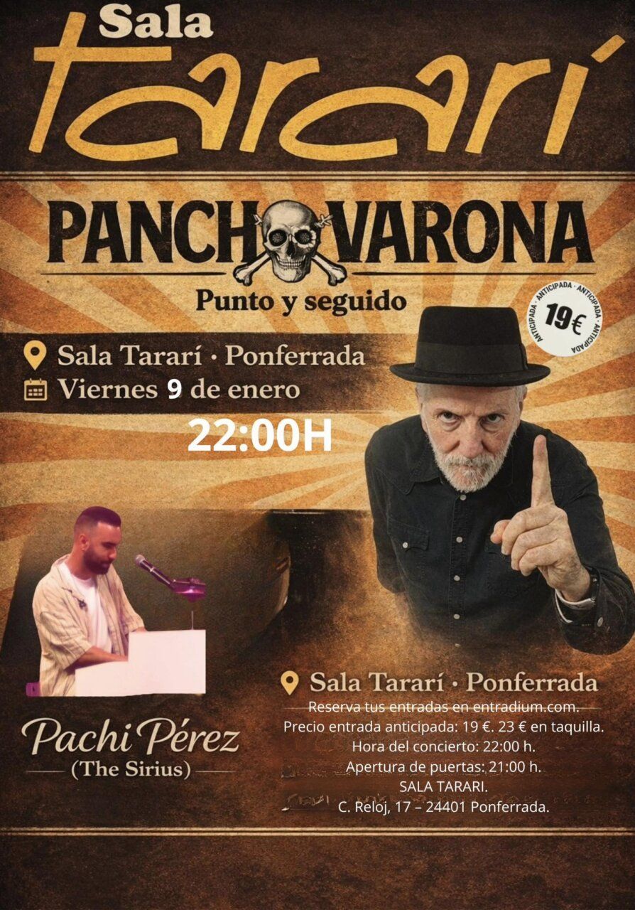 Cartel del concierto de Pancho Varona y Pachi Pérez en Ponferrada