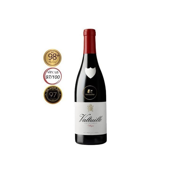 Botella de vino tinto Castro Ventosa con medallas de puntuación