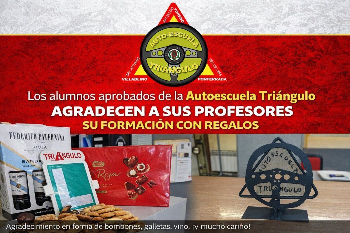 Alumnos de la Autoescuela Triángulo agradecen a sus profesores con regalos