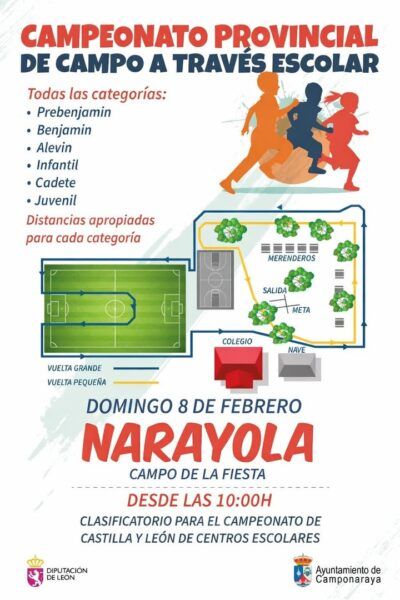 Cartel del Campeonato Provincial de Campo a Través Escolar en Narayola
