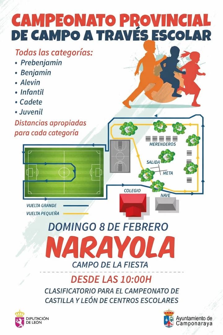 Cartel del Campeonato Provincial de Campo a Través Escolar en Narayola