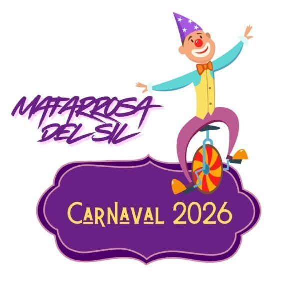 Logo del Carnaval 2026 en Matarrosa del Sil con un payaso