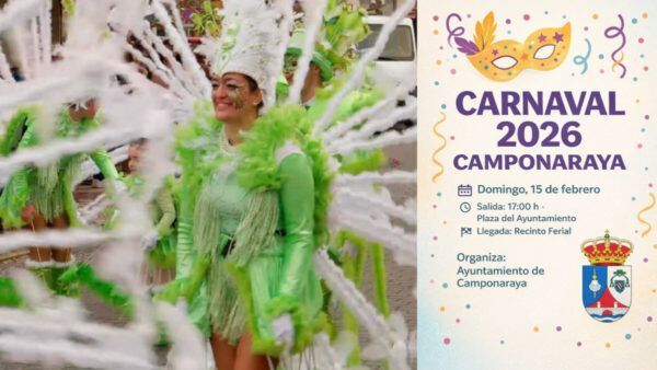 Participantes del Carnaval 2026 en Camponaraya con disfraces coloridos