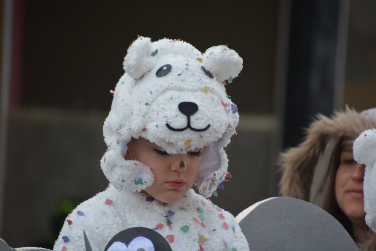 Niño disfrazado de oso en el carnaval de Camponaraya