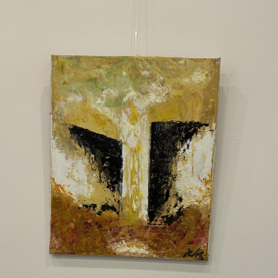 Pintura abstracta de Manuel Álvarez Robles en la exposición Puertas