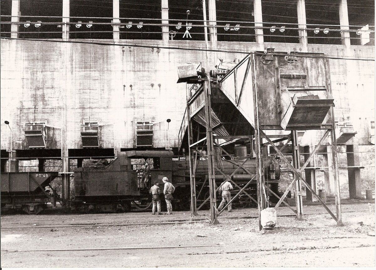 Fotografía histórica del ferrocarril de la MSP en El Bierzo