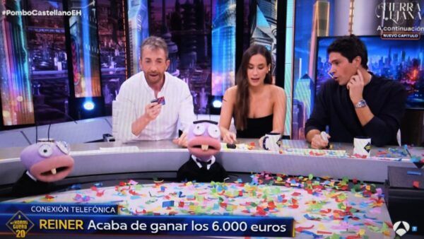 Reiner gana 6000 euros en El Hormiguero con invitados y confeti