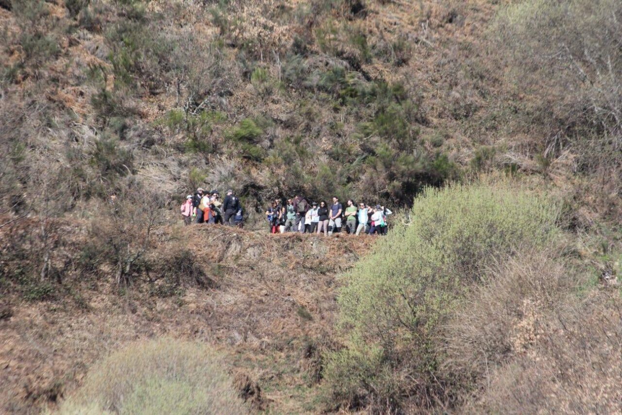 Grupo de personas participando en la actividad La Montaña Verde en Corullón