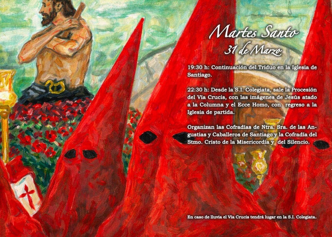 Cartel de la Semana Santa 2026 en Villafranca del Bierzo con detalles de procesiones