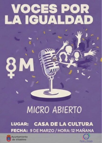 Acto por el Día de la Mujer en Villablino con micrófono abierto