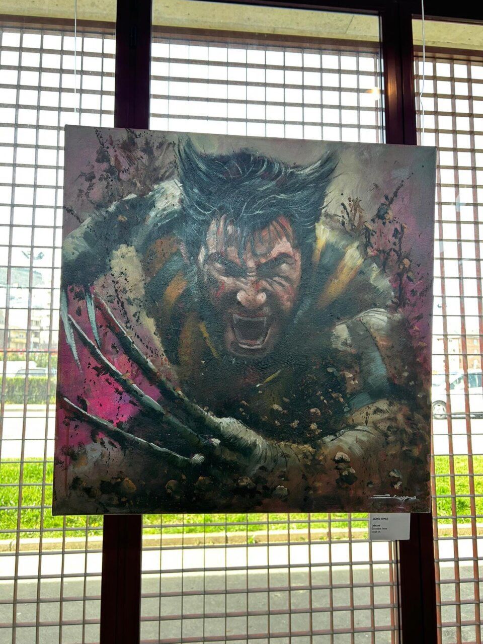 Pintura de un artista en la exposición del Museo del Ferrocarril de Ponferrada
