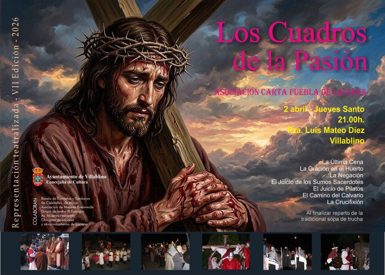 Cartel de la representación de los Cuadros de la Pasión 2026 en Villablino