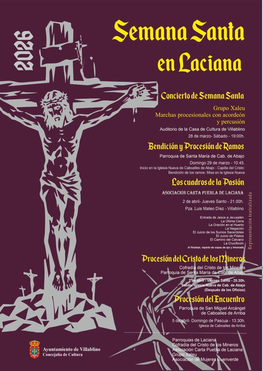 Cartel de Semana Santa 2026 con eventos y actividades en Laciana