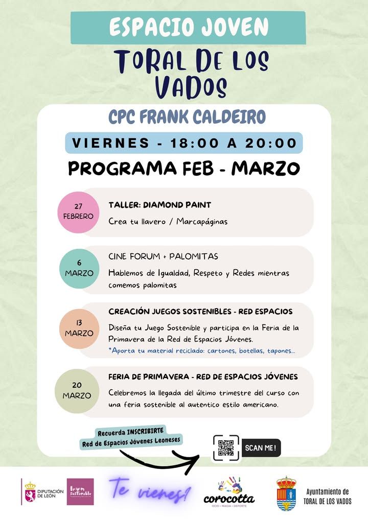 Cartel del evento Cine Fórum en el Espacio Joven de Toral de los Vados