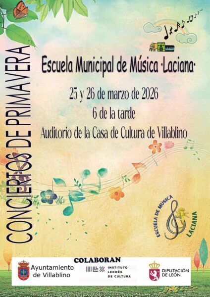 Cartel del Concierto de Primavera de la Escuela de Música Laciana