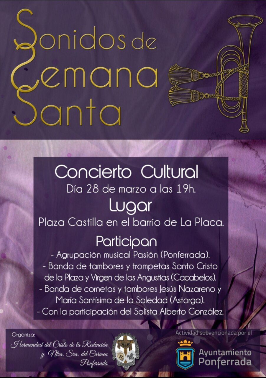 Imagen del Cristo de la Redención en Ponferrada durante la Semana Santa