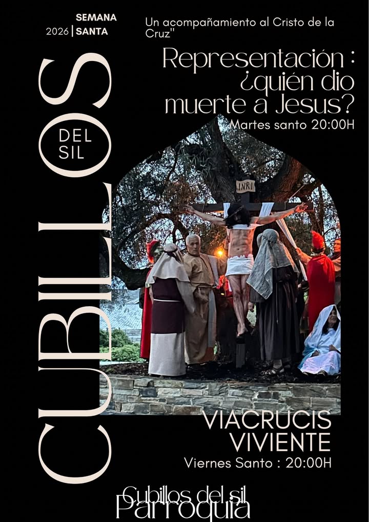 Representación del Viacrucis en Cubillos del Sil durante Semana Santa