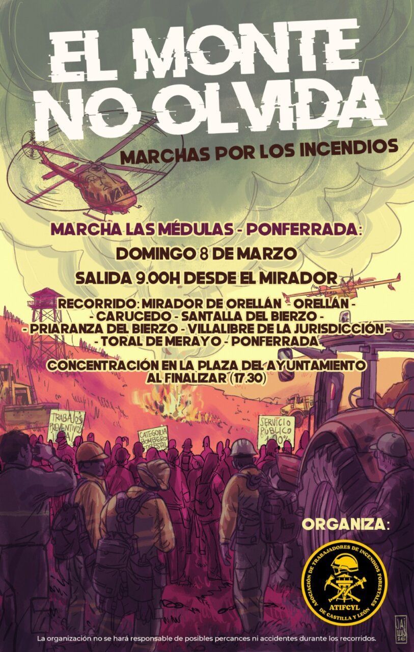 Cartel de la marcha 'El monte no olvida' por incendios en Castilla y León