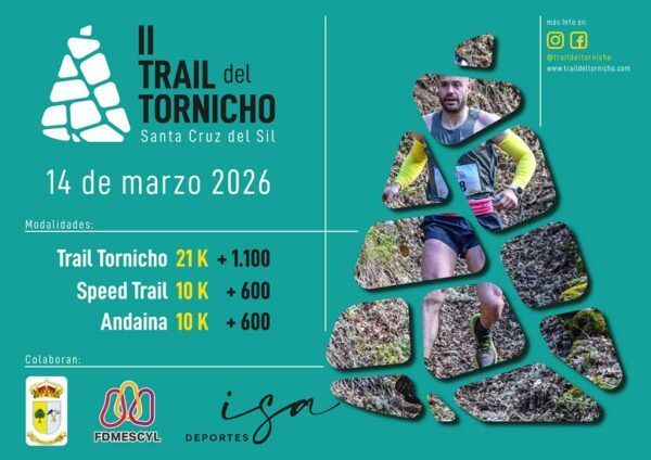 Cartel del II Trail del Tornicho en Santa Cruz del Sil con detalles de la carrera.