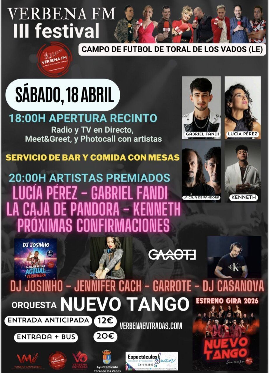 Cartel del III Festival Verbenafm con artistas y detalles del evento