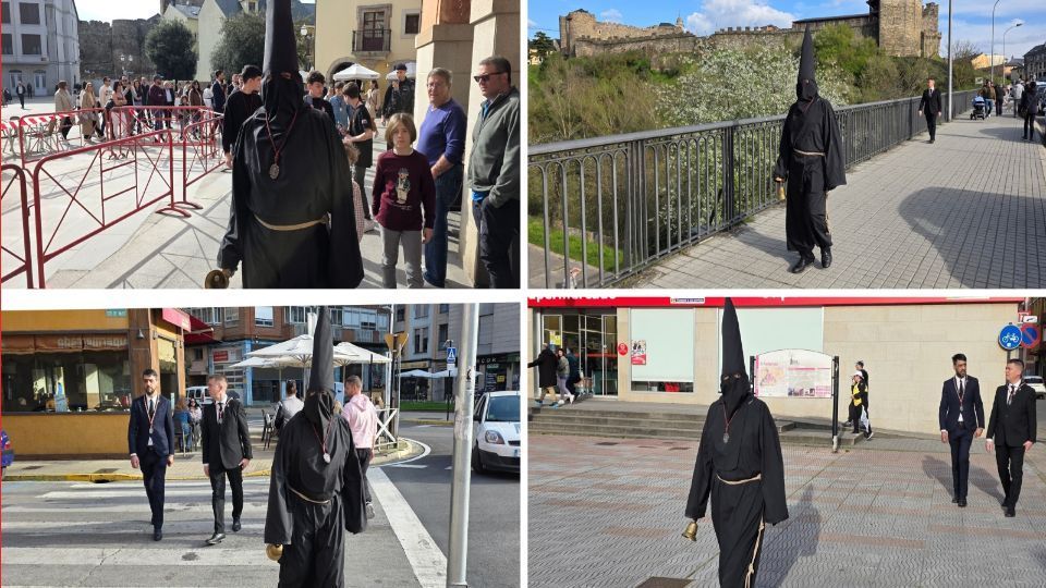 El Lambrión Chupacandiles en las calles de Ponferrada durante Semana Santa