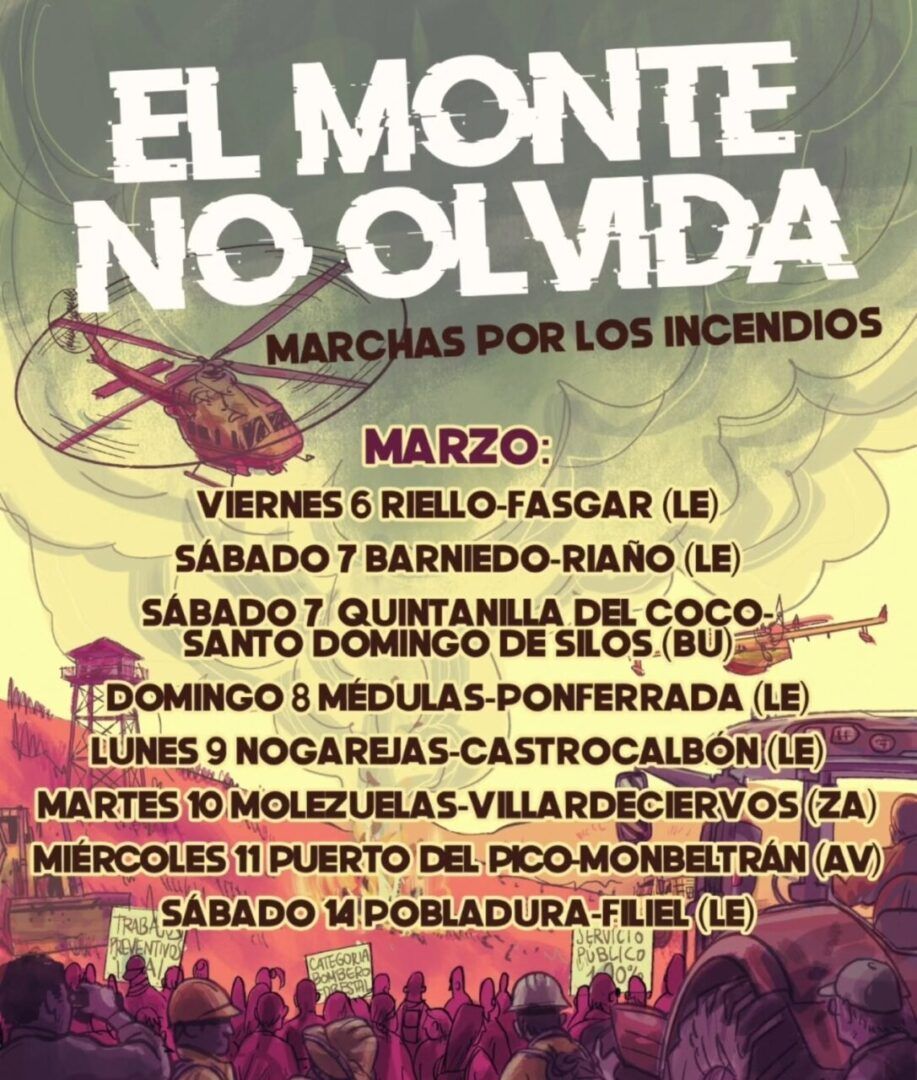 Cartel de la marcha 'El monte no olvida' por incendios forestales
