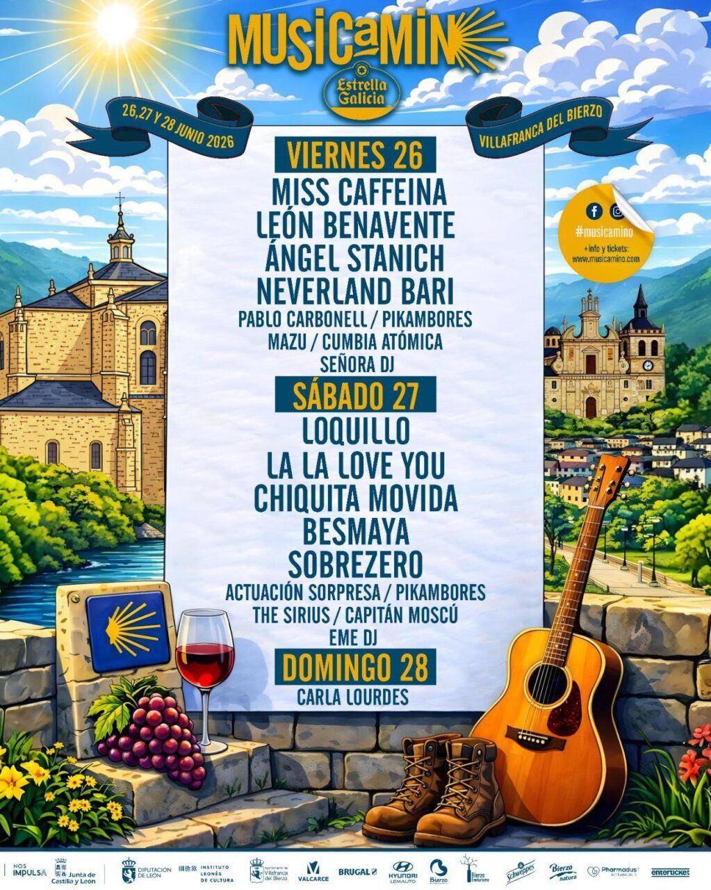 Cartel del festival Musicamino en Villafranca del Bierzo