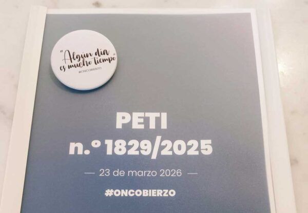 Botón de la campaña OncoBierzo sobre acceso a la sanidad pública
