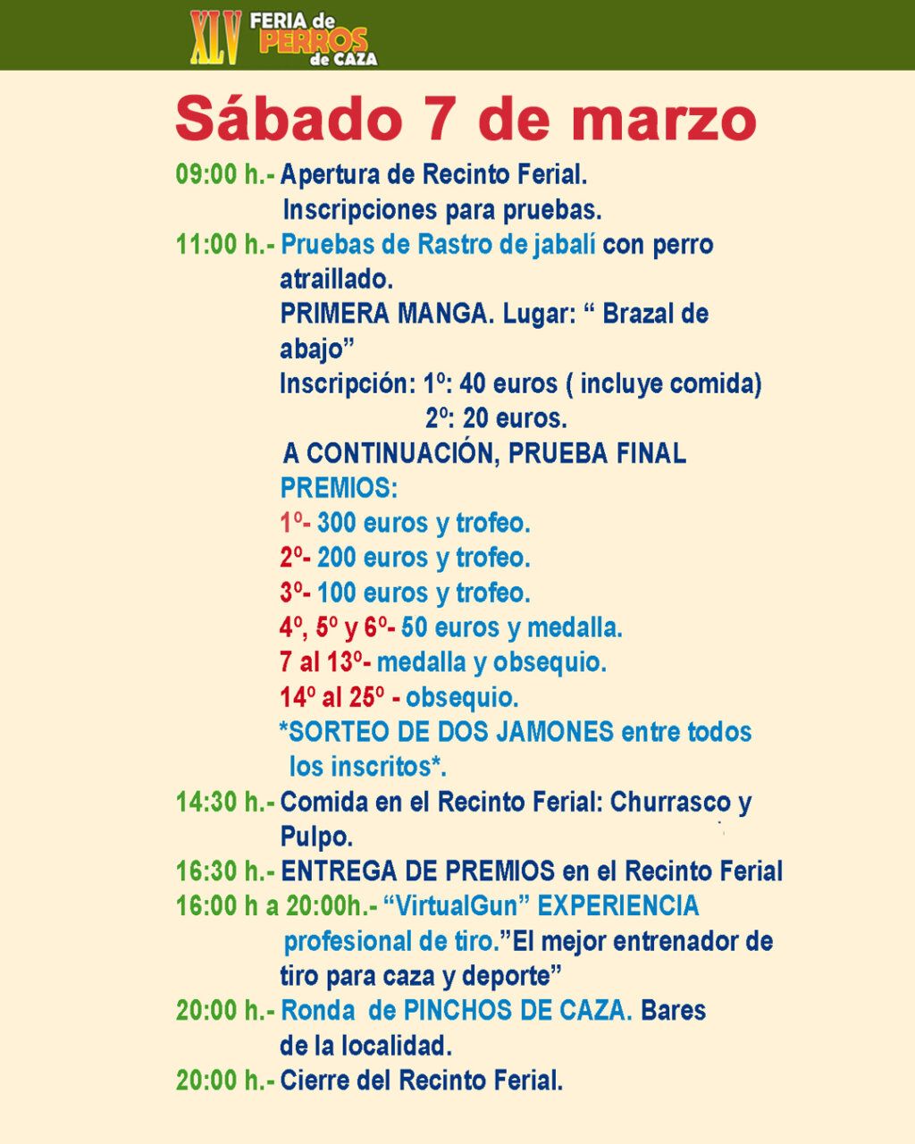 Programa de la XLV Feria de Perros de Caza en Camponaraya