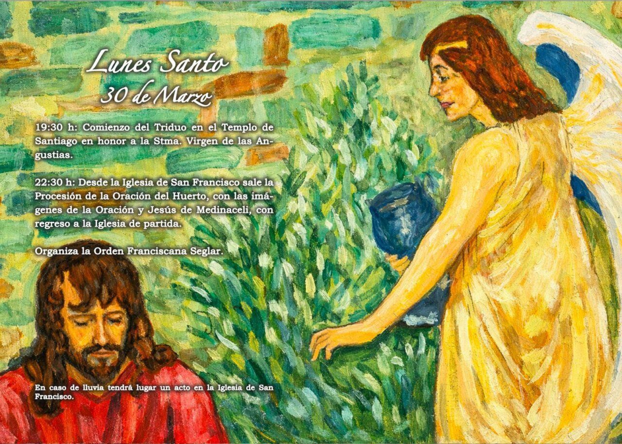 Cartel de la Semana Santa 2026 en Villafranca del Bierzo con detalles artísticos.