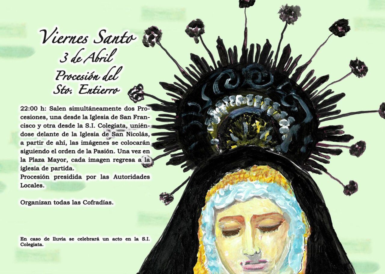 Cartel de la procesión del Santo Entierro en Villafranca del Bierzo