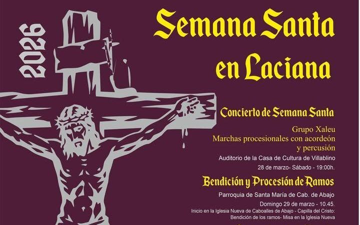 Cartel de la Semana Santa en el Valle de Laciana con actividades y fechas
